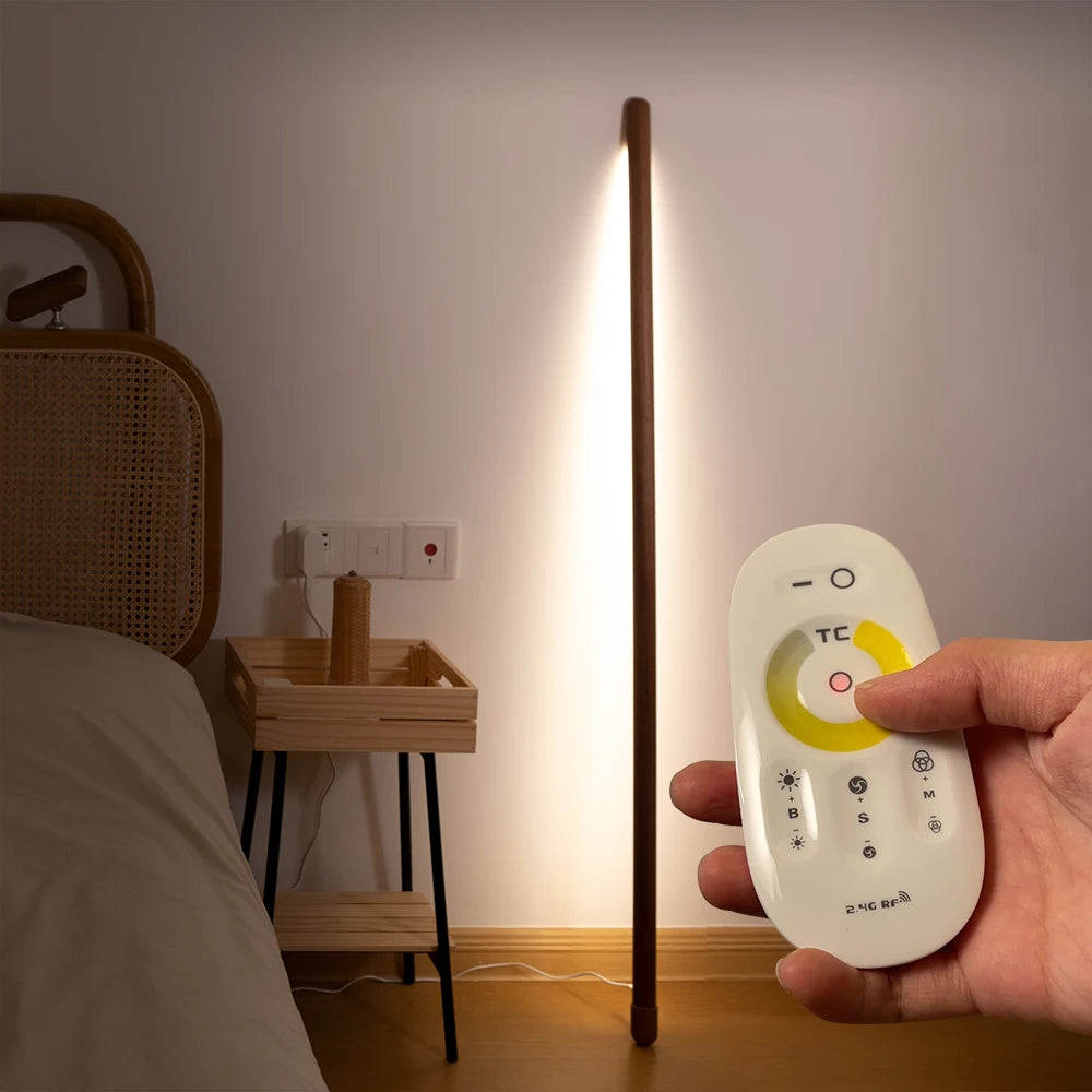 Nordic Black Walnut European Ash Stay against Wall Floor Lamp Design Bedroom Bedside Living Room Sofa LED Atmosphere Lamp