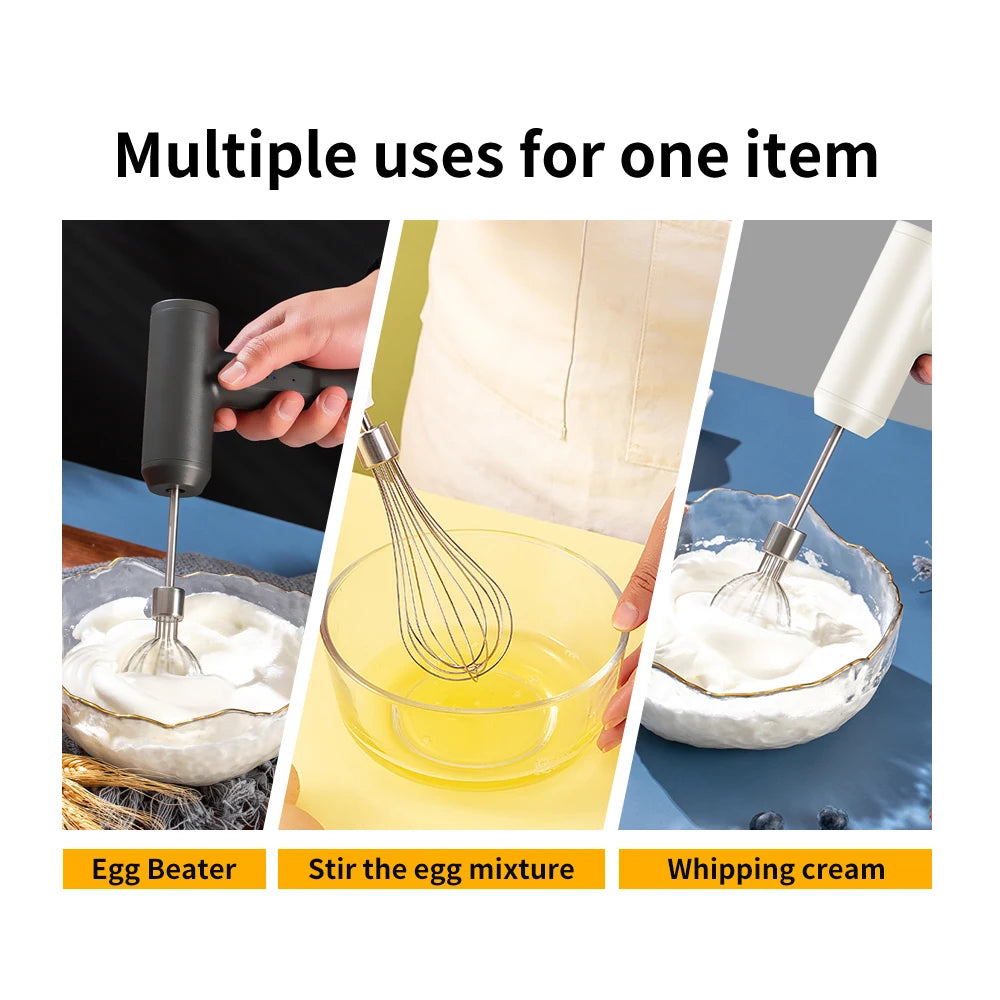 Wireless Portable Electric Food Mixer 3 Speeds Automatic Whisk Butter Egg Beater Baking Cake Cream Whipper Kitchen Hand Blender