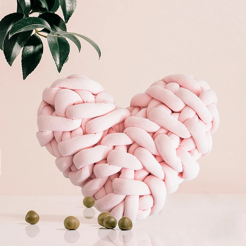 10.7Inch Heart Pillow Knots Cushion Love Shape Solid Color Stuffed Plush Toy Doll Present Decorative Throw Sofa Chair Decorate