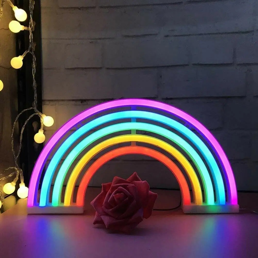 LED Light Lamp Rainbow Neon Sign Decoration for Christmas Birthday Party Home