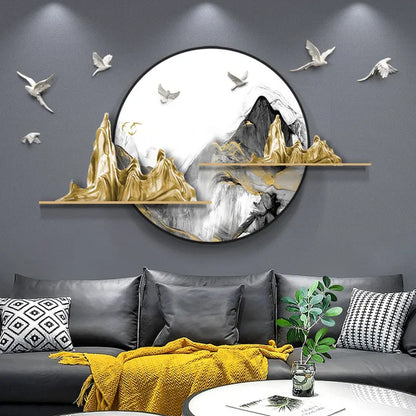 Living Room Decoration Accessories Light Luxury Wall Hanging Home Decoration Wall Room Decor Aesthetic New Chinese 3D Home Decor