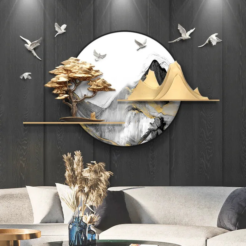 Living Room Decoration Accessories Light Luxury Wall Hanging Home Decoration Wall Room Decor Aesthetic New Chinese 3D Home Decor