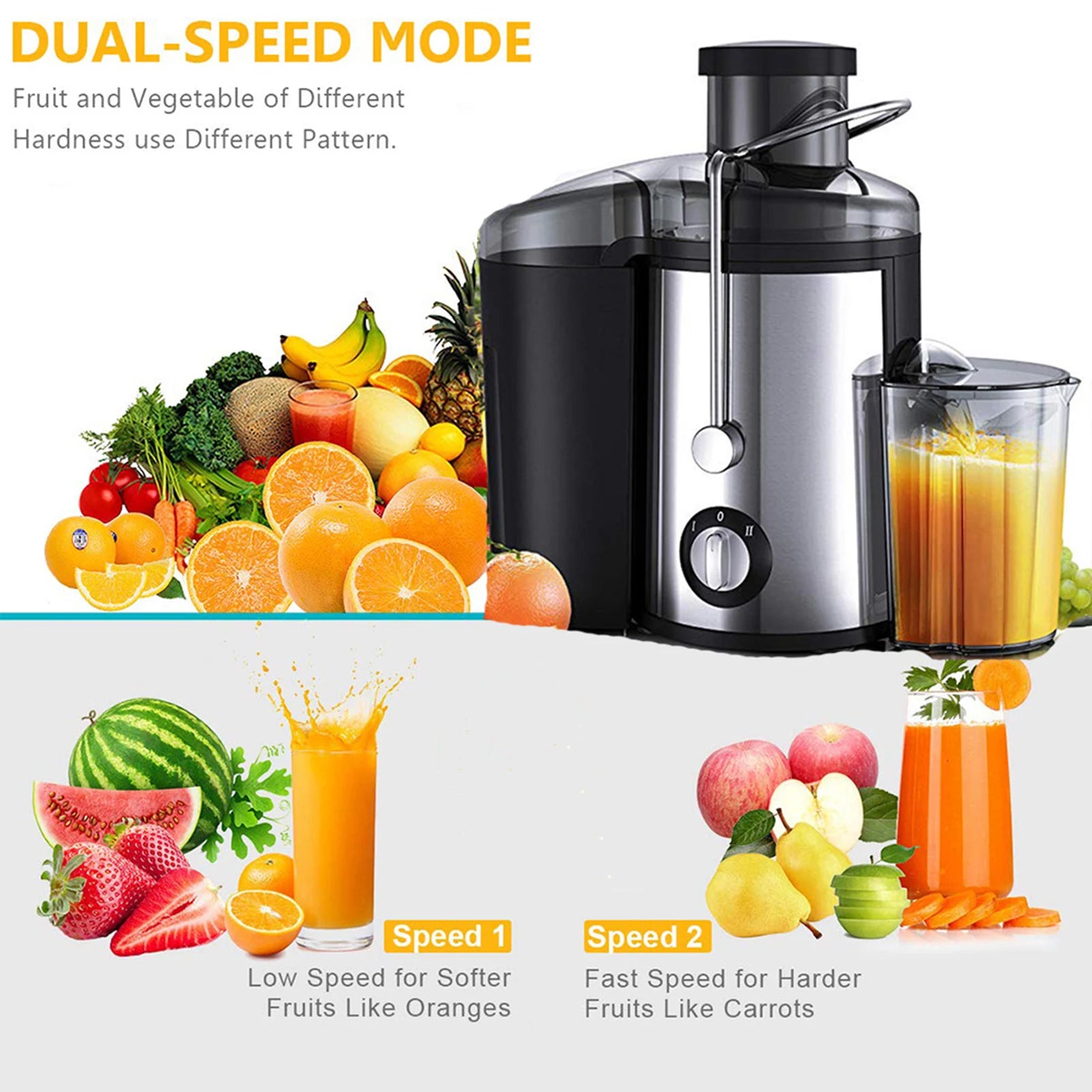 Blenders Electric Blender Mixer 800W Centrifugal Juicer Machine Extractor Orange Squeezer Anti-Drip 2 Speed Adjustable