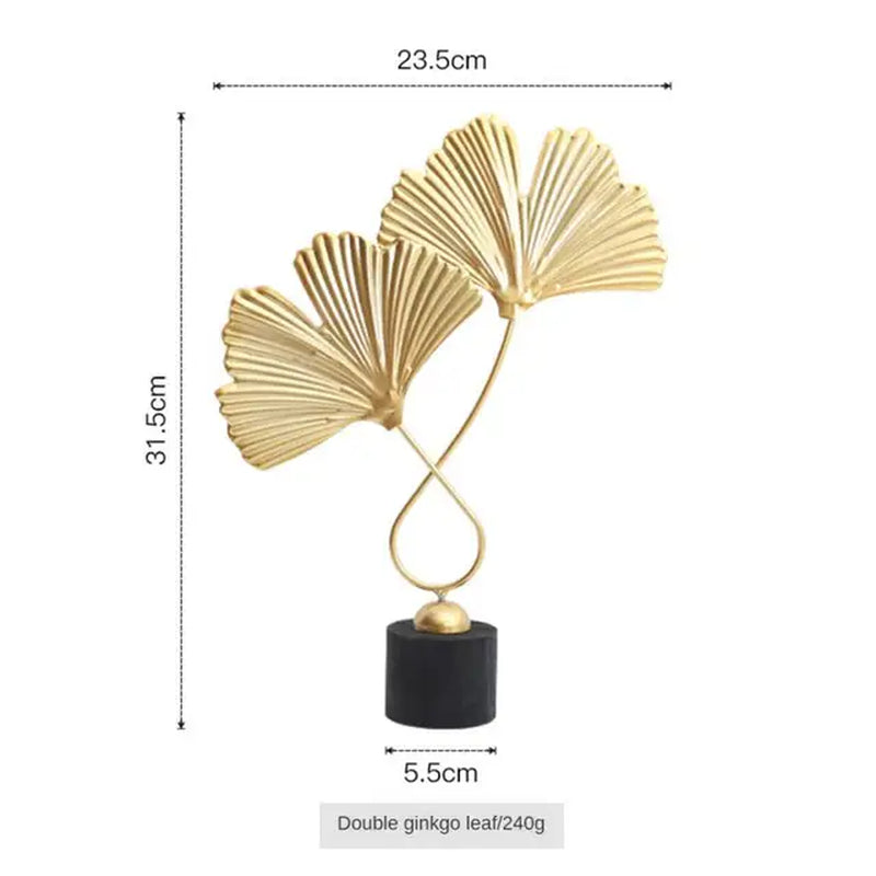 Modern Home Decoration Office Accessories for Living Room Piecies Home Decor Statues Leaves Statue Miniature Metal Ornaments