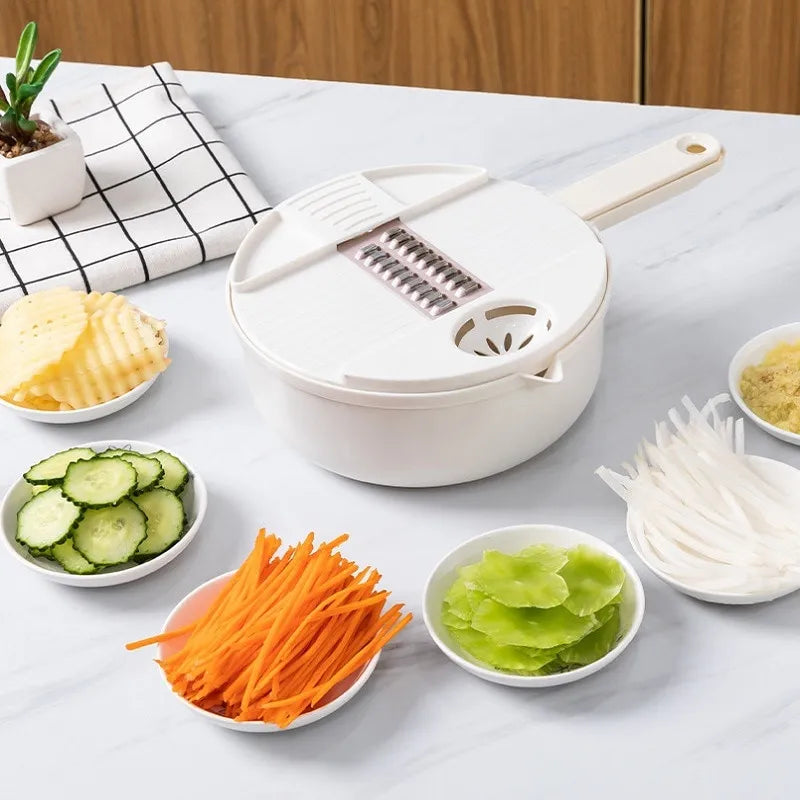 New Kitchen Multi-Functional Nine-In-One Vegetable Cutter 12-Piece Grater Potato Radish Shredder Vegetable Cutter Salad Utensils