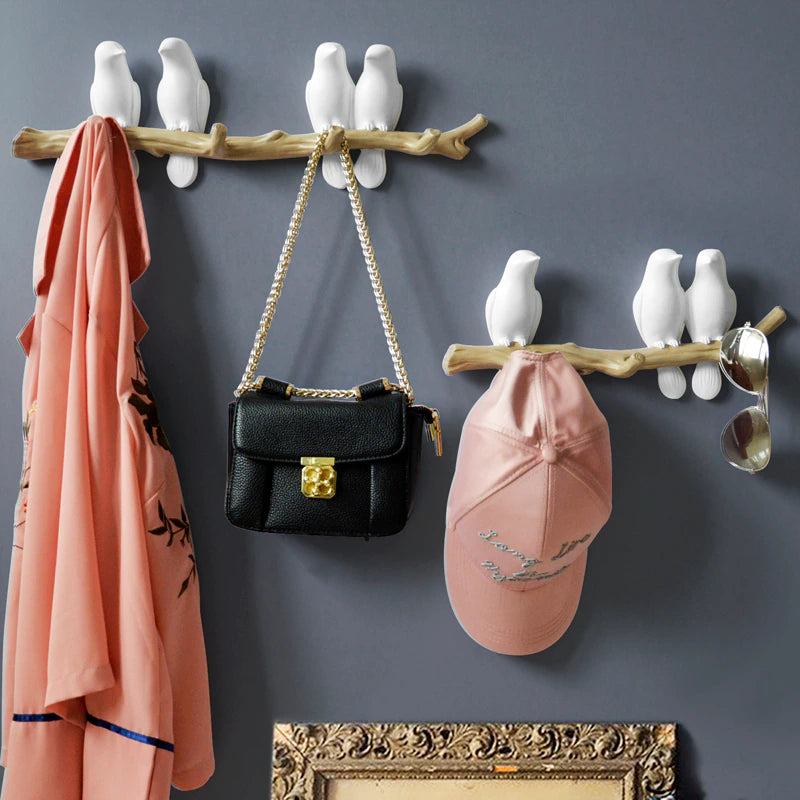 Wall Decorations Home Accessories Living Room Hanger Resin Bird Hanger Key Kitchen Coat Clothes Towel Hooks Hat Handbag Holder